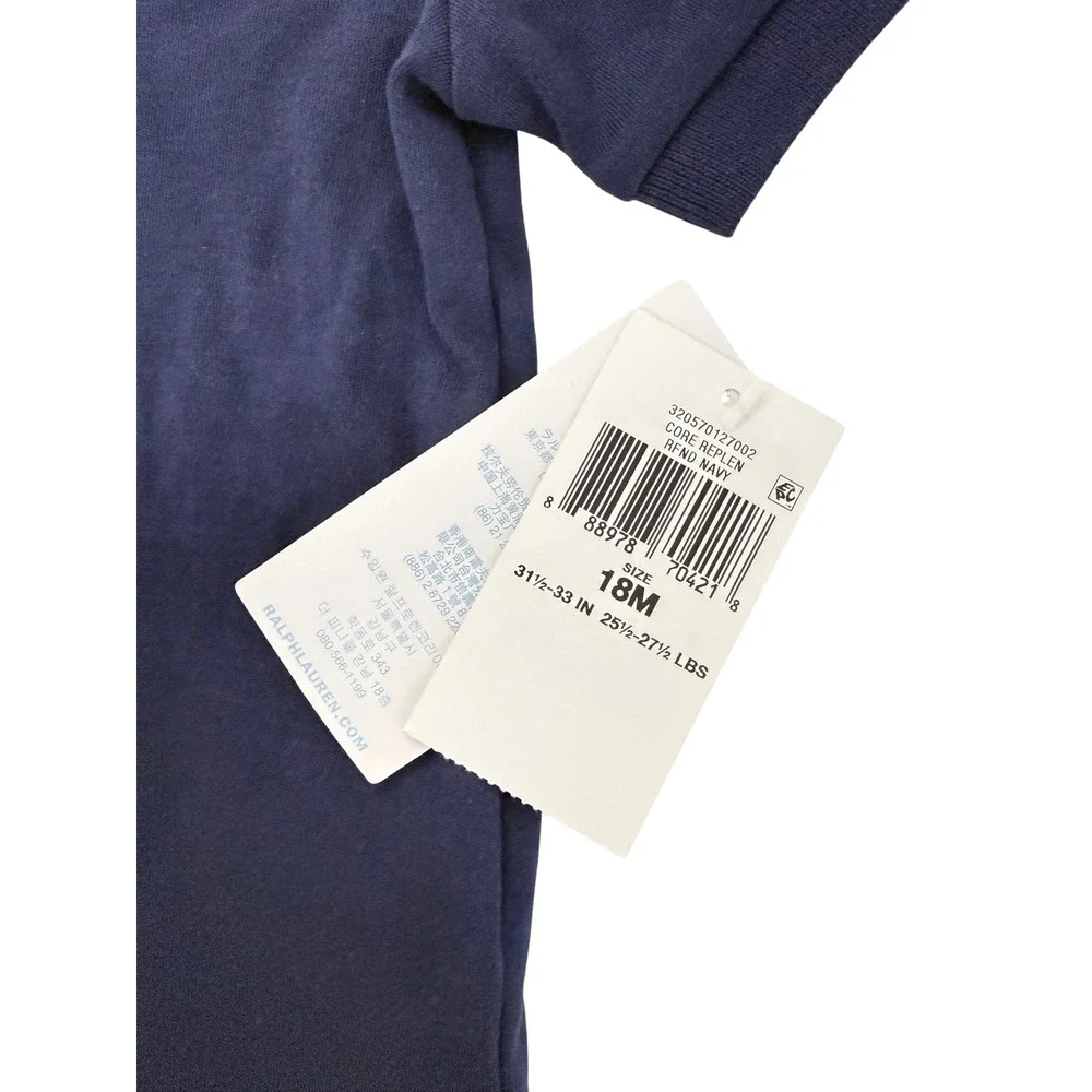 Ralph Lauren Polo Shirt Boys 18M Navy Blue Classic Preppy Short Sleeve New NWT